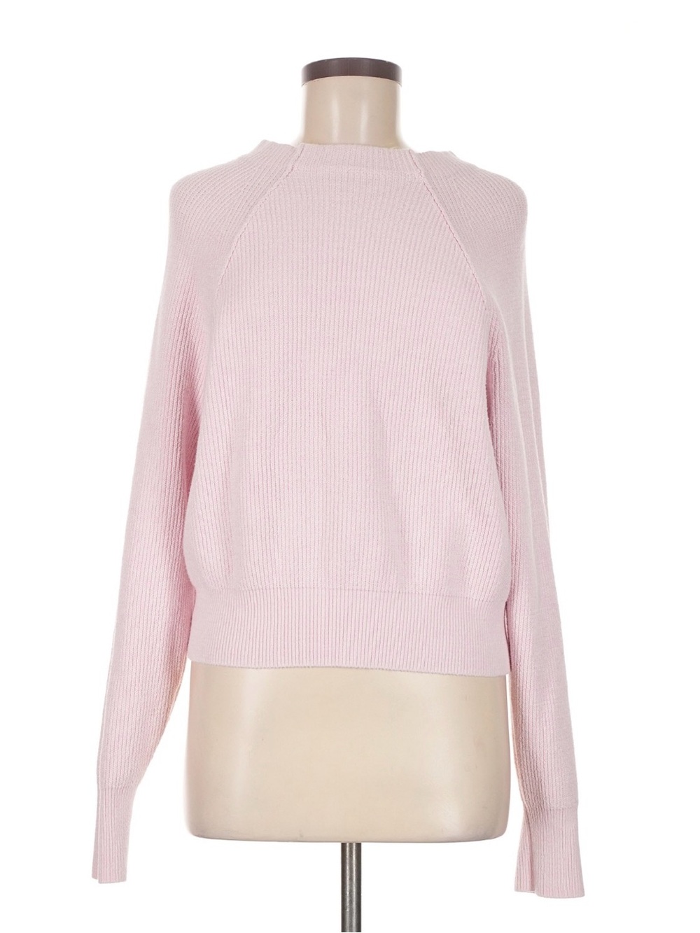 Free People Pale Pink Ribbed Crewneck Sweater